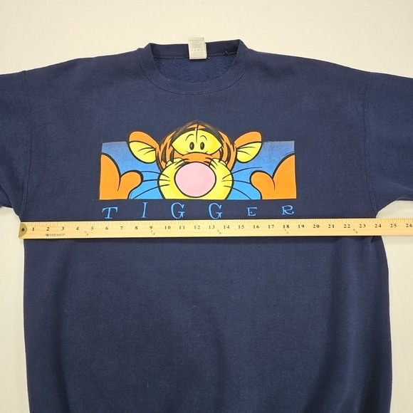 Vintage The Disney Store Tigger XXL Navy Blue‎ Crewneck Sweatshirt Pooh USA - Picture 5 of 7